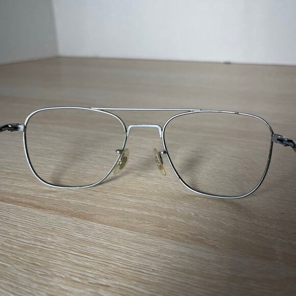 Vintage Randolph Engineering 6 1/2 Sunglasses 52-20 Matte Chrome FRAMES ONLY - Picture 5 of 8